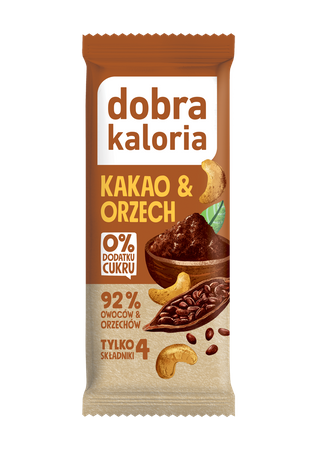 BATON DAKTYLOWY KAKAO & ORZECH BEZ DODATKU CUKRÓW 35 g - DOBRA KALORIA