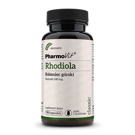 RHODIOLA (RÓŻENIEC GÓRSKI EKSTRAKT) (140 mg) 90 KAPSUŁEK BEZGLUTENOWE - PHARMOVIT (CLASSIC)