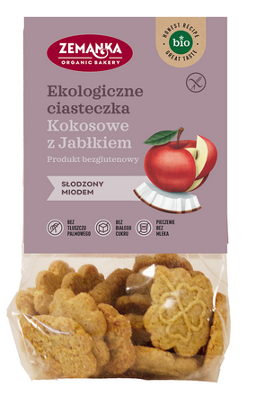 CIASTKA KOKOSOWE Z JABŁKIEM BEZGLUTENOWE BIO 100 g - ZEMANKA