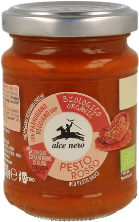 PESTO CZERWONE Z SUSZONYCH POMIDORÓW BIO 130 g - ALCE NERO