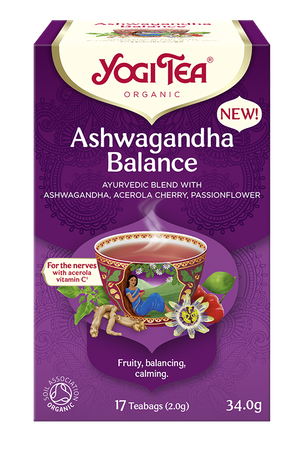 HERBATKA AJURWEDYJSKA RÓWNOWAGA Z ASHWAGANDHĄ (ASHWAGANDHA BALANCE) BIO (17 x 2 g) 34 g - YOGI TEA