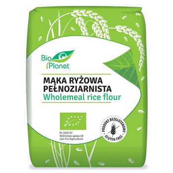 MĄKA RYŻOWA PEŁNOZIARNISTA BEZGLUTENOWA BIO 1 kg - BIO PLANET