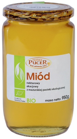 MIÓD NEKTAROWY AKACJOWY  BIO 950 g - PASIEKA PUCER