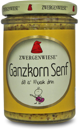 MUSZTARDA Z CAŁYMI ZIARNAMI BEZGLUTENOWA BIO 160 ml - ZWERGENWIESE