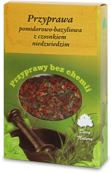 PRZYPRAWA POMIDOROWO - BAZYLIOWA Z CZOSNKIEM NIEDŹWIEDZIM BEZGLUTENOWA 40 g - DARY NATURY