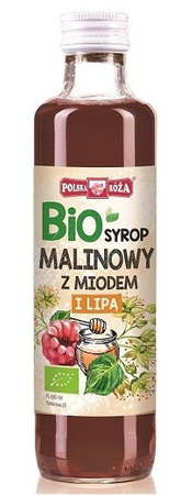 SYROP MALINOWY Z MIODEM I LIPĄ BIO 250 ml - POLSKA RÓŻA