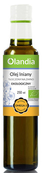 OLEJ LNIANY TŁOCZONY NA ZIMNO BIO 250 ml - OLANDIA