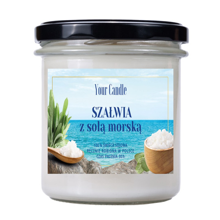 ŚWIECA SOJOWA SZAŁWIA Z SOLĄ MORSKĄ 150 ml - YOUR CANDLE