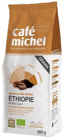 KAWA ZIARNISTA ARABICA 100 % MOKA GUJI ETIOPIA FAIR TRADE BIO 500 g - CAFE MICHEL