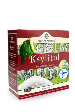 KSYLITOL 500 g (PUDEŁKO PAPIEROWE) - PIĘĆ PRZEMIAN (FINLANDIA)