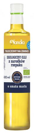 OLEJ Z ZARODKÓW RZEPAKU O SMAKU MASŁA TŁOCZONY NA ZIMNO BIO 500 ml - OLANDIA