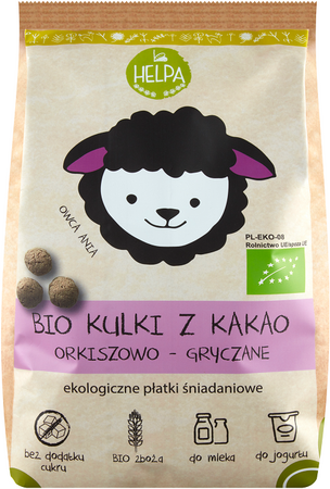 KULKI ORKISZOWO - GRYCZANE Z KAKAO BIO 160 g - HELPA