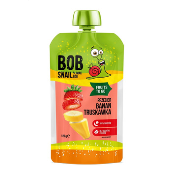 PRZECIER FRUIT TO GO BANAN - TRUSKAWKA BEZ DODATKU CUKRU 120 g - BOB SNAIL