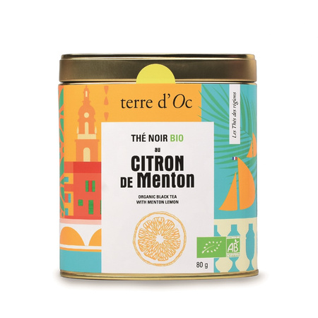 HERBATA CZARNA Z CYTRYNĄ Z MENTON BIO 80 g - TERRE D'OC