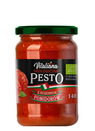 PESTO Z SUSZONYCH POMIDORÓW BIO 140 g - VITALIANA