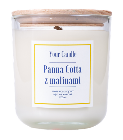 ŚWIECA SOJOWA PANNA COTTA Z MALINAMI 210 ml - YOUR CANDLE