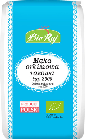 MĄKA ORKISZOWA RAZOWA TYP 2000 BIO 1 kg - BIO RAJ