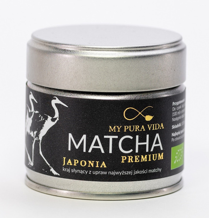 HERBATA ZIELONA MATCHA PREMIUM JAPOŃSKA BIO 30 g - MY PURA VIDA