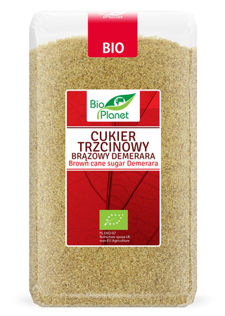 CUKIER TRZCINOWY BRĄZOWY DEMERARA BIO 1 kg - BIO PLANET