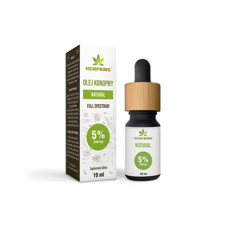 OLEJ KONOPNY 5% (500 mg FITOSKŁADNIKÓW) 10 ml - HEMPKING