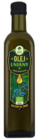 OLEJ LNIANY TŁOCZONY NA ZIMNO BIO 250 ml - DARY NATURY