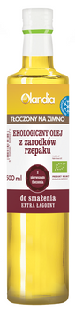 OLEJ Z ZARODKÓW RZEPAKU DO SMAŻENIA TŁOCZONY NA ZIMNO BIO 500 ml - OLANDIA