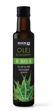 OLEJ Z KONOPI TŁOCZONY NA ZIMNO BIO 250 ml - BIOOIL