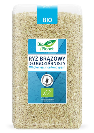 RYŻ BRĄZOWY DŁUGOZIARNISTY BEZGLUTENOWY BIO 1 kg - BIO PLANET