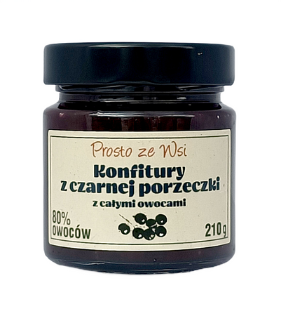 KONFITURA EKSTRA Z CZARNEJ PORZECZKI Z CAŁYMI OWOCAMI 210 g - PROSTO ZE WSI