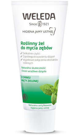 ŻEL ROŚLINNY DO MYCIA ZĘBÓW BEZ FLUORU O SMAKU MIĘTY ZIELONEJ ECO 75 ml - WELEDA