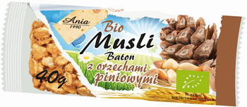 BATON MUSLI Z ORZECHAMI PINIOWYMI BIO 40 g - BIO ANIA