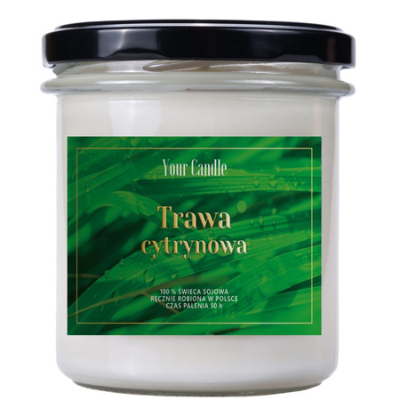 ŚWIECA SOJOWA TRAWA CYTRYNOWA 300 ml - YOUR CANDLE