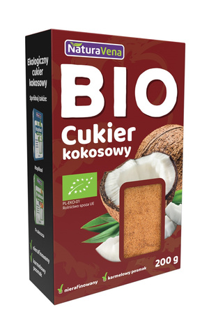 CUKIER KOKOSOWY BIO 200 g - NATURAVENA