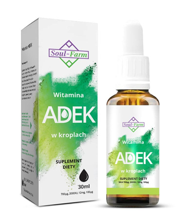 WITAMINA ADEK FORTE W KROPLACH (720 mcg + 60 mcg + 12 mg + 60 mcg) 30 ml - SOUL FARM