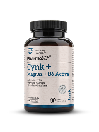 CYNK + MAGNEZ + WITAMINA B6 ACTIVE 120 KAPSUŁEK - PHARMOVIT (CLASSIC)