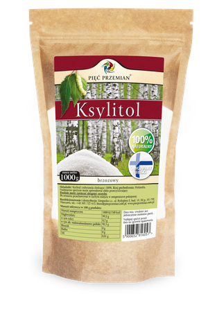 KSYLITOL 1 kg (TOREBKA PAPIEROWA) - PIĘĆ PRZEMIAN (FINLANDIA)