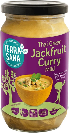 SOS TAJSKI ZIELONE CURRY Z JACKFRUIT BEZGLUTENOWY BIO 350 g - TERRASANA