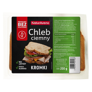 CHLEB CIEMNY BEZGLUTENOWY 200 g - NATURAVENA