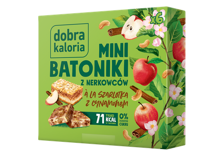 BATONIKI MINI Z NERKOWCÓW A'LA SZARLOTKA Z CYNAMONEM (6 x 17 g) 102 g - DOBRA KALORIA