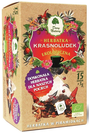 HERBATKA DLA DZIECI KRASNOLUDEK PIRAMIDKI BIO (15 x 3 g) 45 g - DARY NATURY