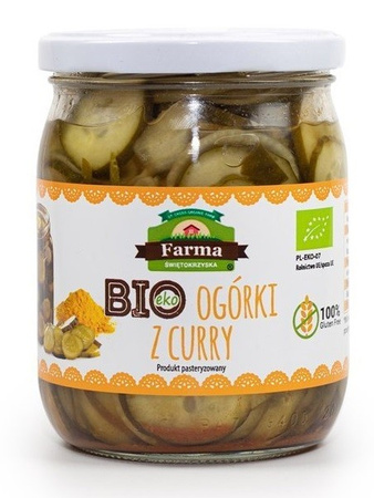 OGÓRKI Z CURRY BEZGLUTENOWE BIO 480 g (420 g) - FARMA ŚWIĘTOKRZYSKA