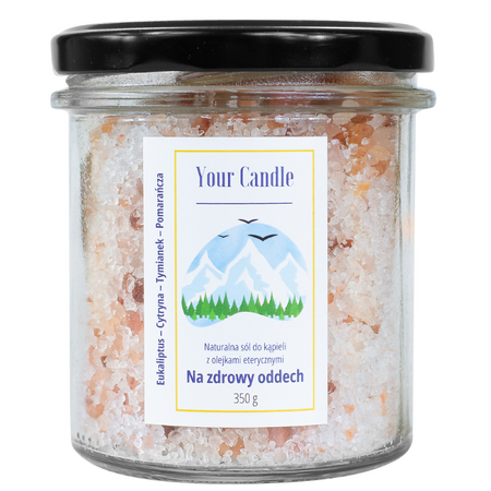 SÓL DO KĄPIELI NATURALNA Z OLEJKAMI ETERYCZNYMI NA ZDROWY ODDECH 350 g - YOUR CANDLE