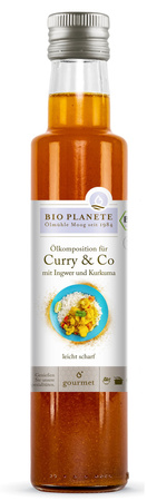 OLEJ DO DAŃ KUCHNI INDYJSKIEJ O SMAKU CURRY BIO 250 ml - BIO PLANETE