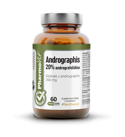 ANDROGRAPHIS EKSTRAKT BEZGLUTENOWY (260 mg) 60 KAPSUŁEK - PHARMOVIT (CLEAN LABEL)