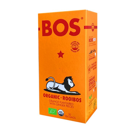 HERBATKA ROOIBOS O SMAKU POMARAŃCZOWYM Z IMBIREM BIO (20 x 2,5 g) 50 g - BOS