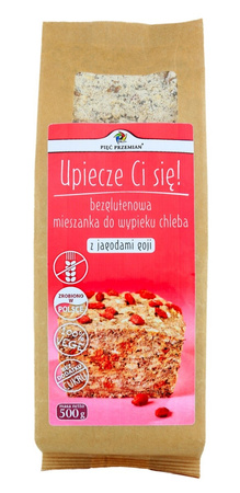 MIESZANKA DO WYPIEKU CHLEBA Z JAGODAMI GOJI BEZ DODATKU CUKRÓW BEZGLUTENOWA 500 g - PIĘĆ PRZEMIAN