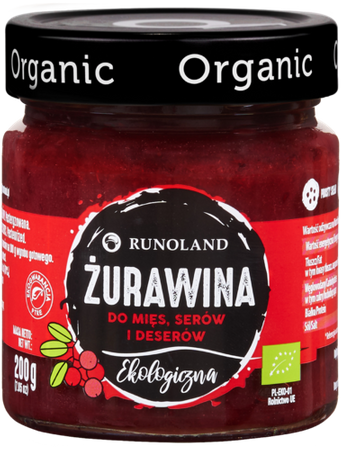 ŻURAWINA DO MIĘS, SERÓW I DESERÓW BIO 200 g - RUNOLAND