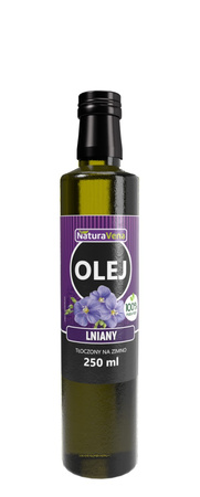 OLEJ LNIANY TŁOCZONY NA ZIMNO 250 ml - NATURAVENA