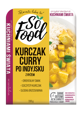 KURCZAK CURRY PO INDYJSKU Z RYŻEM 330 g - SO FOOD