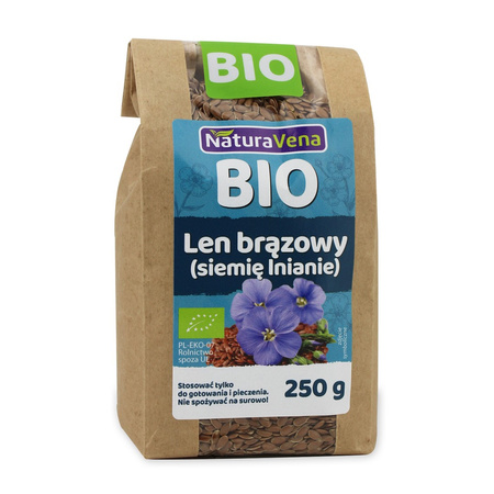 LEN BRĄZOWY BIO 250 g - NATURAVENA